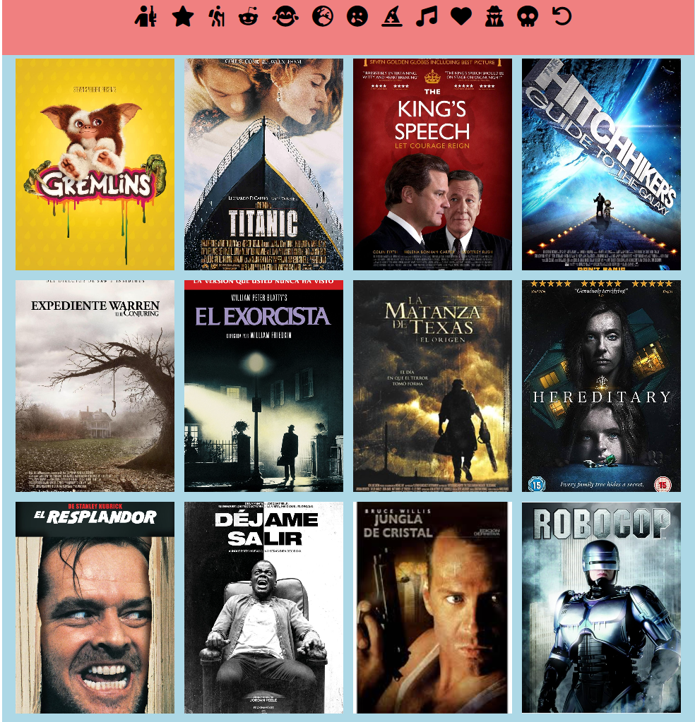 Imagen de una multiplataforma de cine con portadas de películas